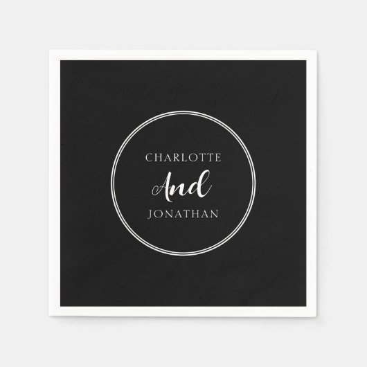 Minimalistisch Chic Elegant Calligraphy Script Wed Serviette (Vorderseite)