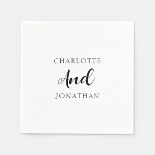 Minimalistisch Chic Elegant Calligraphy Script Wed Serviette