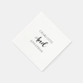 Minimalistisch Chic Elegant Calligraphy Script Wed Serviette (Ecke)