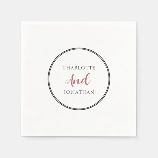 Minimalistisch Chic Elegant Calligraphy Script Wed Serviette (Vorderseite)