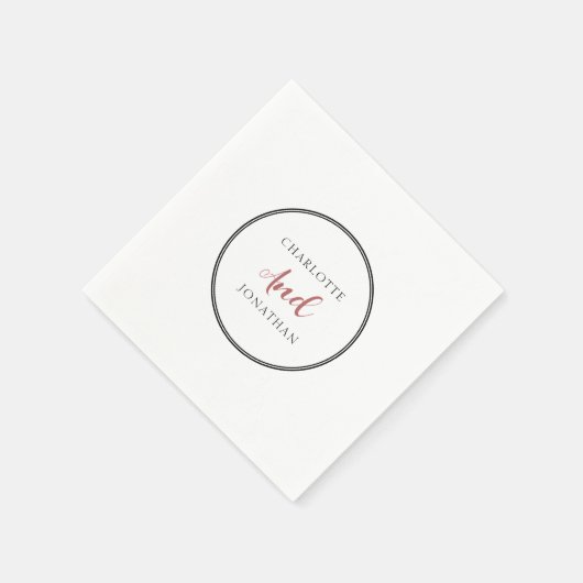 Minimalistisch Chic Elegant Calligraphy Script Wed Serviette (Ecke)