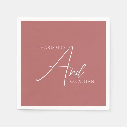 Minimalistisch Chic Elegant Calligraphy Script Wed Serviette (Vorderseite)
