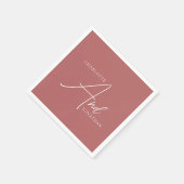 Minimalistisch Chic Elegant Calligraphy Script Wed Serviette (Ecke)