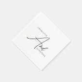 Minimalistisch Chic Elegant Calligraphy Script Wed Serviette (Ecke)