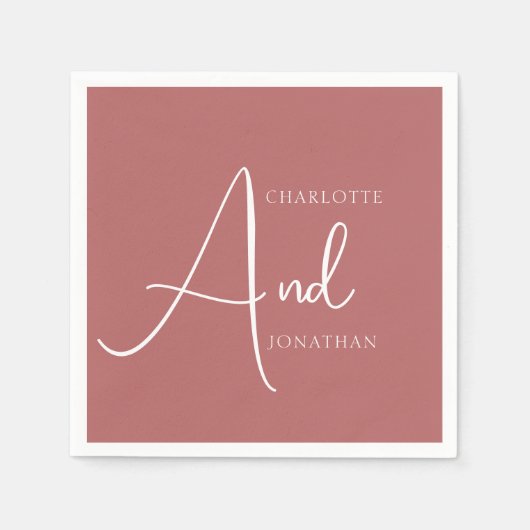 Minimalistisch Chic Elegant Calligraphy Script Wed Serviette (Vorderseite)