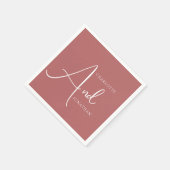 Minimalistisch Chic Elegant Calligraphy Script Wed Serviette (Ecke)