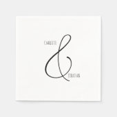 Minimalistisch Chic Elegant Calligraphy Script Wed Serviette (Vorderseite)