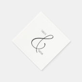 Minimalistisch Chic Elegant Calligraphy Script Wed Serviette (Ecke)