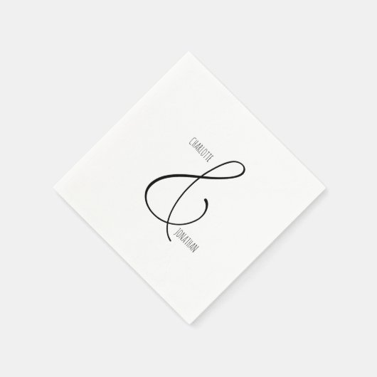 Minimalistisch Chic Elegant Calligraphy Script Wed Serviette (Ecke)