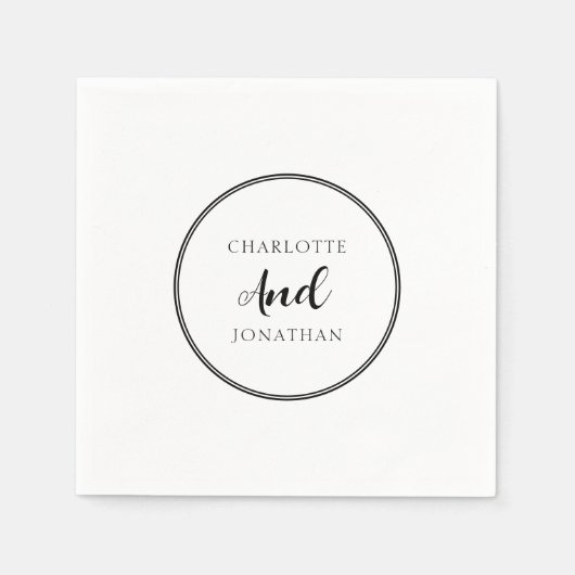 Minimalistisch Chic Elegant Calligraphy Script Wed Serviette (Vorderseite)