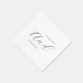 Minimalistisch Chic Elegant Calligraphy Script Wed Serviette (Ecke)