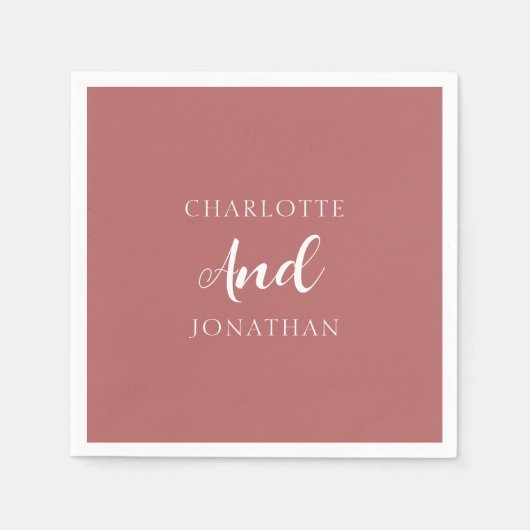 Minimalistisch Chic Elegant Calligraphy Script Wed Serviette (Vorderseite)
