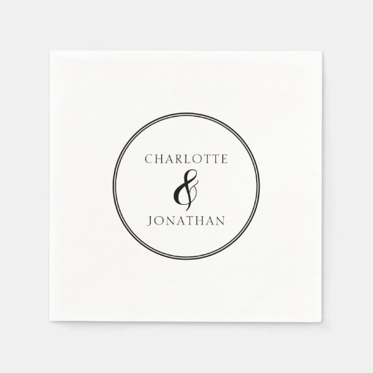 Minimalistisch Chic Elegant Calligraphy Script Wed Serviette (Vorderseite)