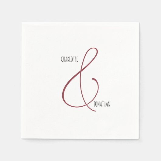 Minimalistisch Chic Elegant Calligraphy Script Wed Serviette (Vorderseite)