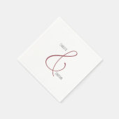 Minimalistisch Chic Elegant Calligraphy Script Wed Serviette (Ecke)