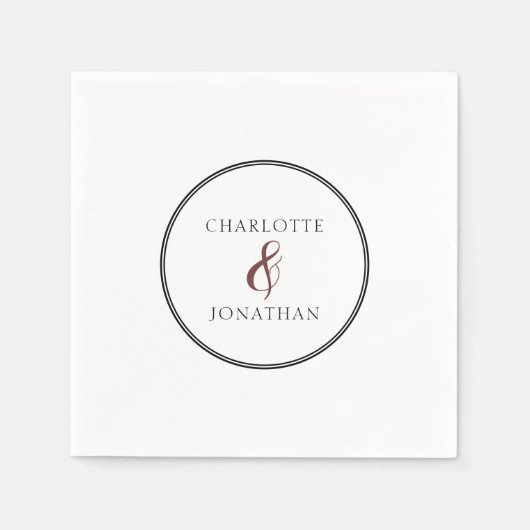 Minimalistisch Chic Elegant Calligraphy Script Wed Serviette (Vorderseite)