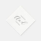 Minimalistisch Chic Elegant Calligraphy Script Wed Serviette (Ecke)