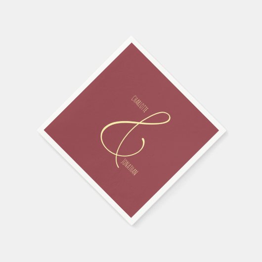 Minimalistisch Chic Elegant Calligraphy Script Wed Serviette (Ecke)