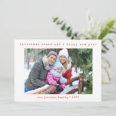 Minimalistisch Chic Family 2 Foto | Weihnachtskart Einladung (Stehend Vorderseite)