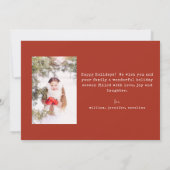 Minimalistisch Chic Family 2 Foto | Weihnachtskart Einladung (Rückseite)