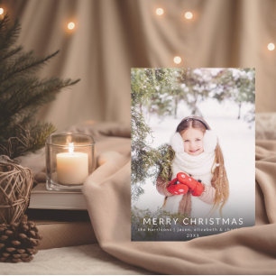 Minimalistisch Chic Family Foto   Weihnachtskarte Einladung
