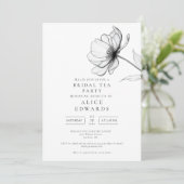 Minimalistisch Chic Floral Brautparty Tee Party Einladung (Stehend Vorderseite)