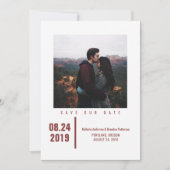 Minimalistisch Chic Foto Save the Date | Burgund (Vorderseite)
