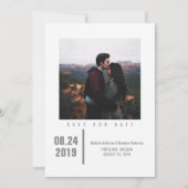 Minimalistisch Chic Foto Save the Date | Grau (Vorderseite)