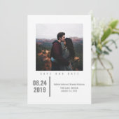 Minimalistisch Chic Foto Save the Date | Grau (Stehend Vorderseite)