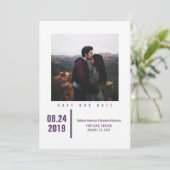 Minimalistisch Chic Foto Save the Date | LILA (Stehend Vorderseite)