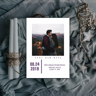 Minimalistisch Chic Foto Save the Date   LILA