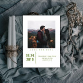 Minimalistisch Chic Foto Save the Date | Olive Gre