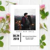 Minimalistisch Chic Foto Save the Date | Schwarz