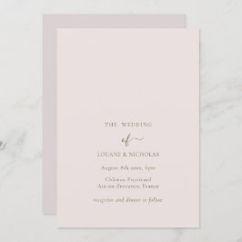 Minimalistisch Chic Gold Blush Einfache Hochzeit Einladung