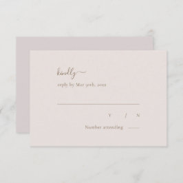 Minimalistisch Chic Gold Blush Einfache Hochzeit RSVP Karte