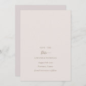 Minimalistisch-Chic-Gold-Blush Save the Date Hochz Einladung (Vorne/Hinten)