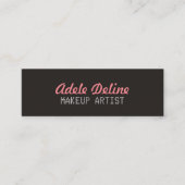 Minimalistisch Chic Gray Pink Makeup Artist Mini Visitenkarte (Vorderseite)