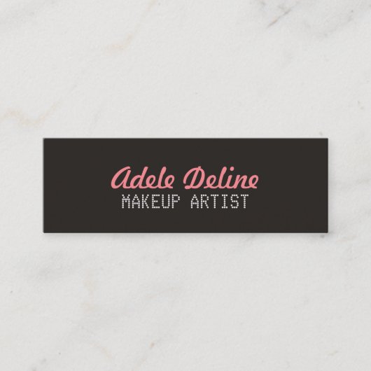 Minimalistisch Chic Gray Pink Makeup Artist Mini Visitenkarte (Vorderseite)