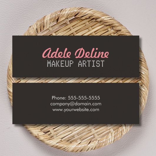 Minimalistisch Chic Gray Pink Makeup Artist Mini Visitenkarte