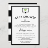 Minimalistisch-Chic-Green-Virtual-Baby-Dusche Einladung (Vorne/Hinten)
