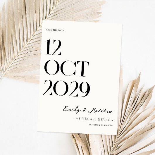 Minimalistisch-Chic-Hochzeit Save The Date
