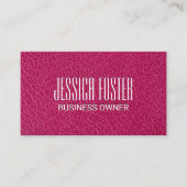Minimalistisch Chic Magenta Leather Textur Visitenkarte (Vorderseite)