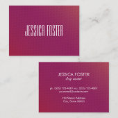 Minimalistisch Chic Magenta Visitenkarte (Vorne/Hinten)