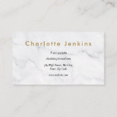 Minimalistisch Chic Marble Beruflich Visitenkarte (Rückseite)