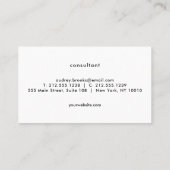 Minimalistisch Chic Modern Beruflich Visitenkarte (Rückseite)