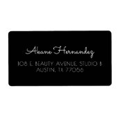 Minimalistisch Chic Modern Black Shipping Address (Vorne)