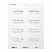 Minimalistisch Chic Modern Shipping Address Label (Vorne)