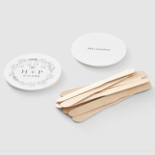 Minimalistisch Chic Monogram Formal Wedding Cockta Fächer (Non-assembled)