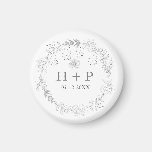 Minimalistisch Chic Monogram Formal Wedding Cockta Magnet (Vorne)