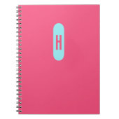 Minimalistisch Chic Monogram Pink Blue Notizblock (Vorderseite)